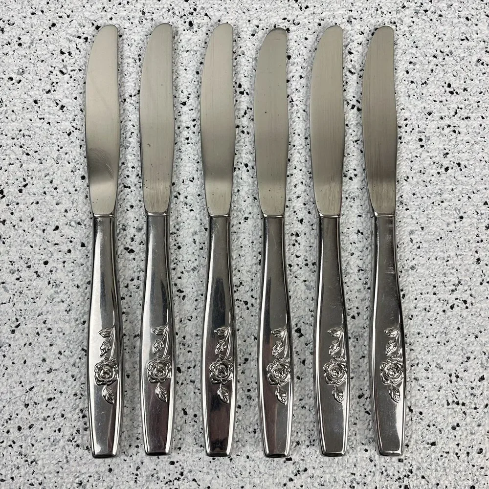 Oneida OUR ROSE Lot‎ of 6 Table Knives Replacements Hollow Stainless Steel